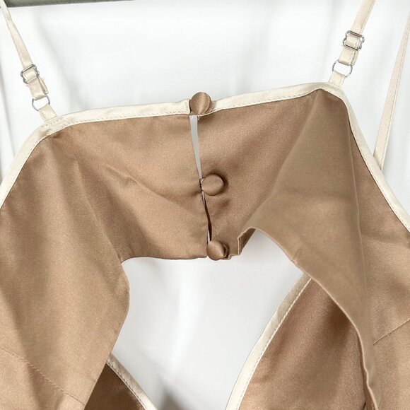 NWOT Reformation Poppies 100% Silk Cutout Maxi Dress in Croissant - Picture 6 of 9